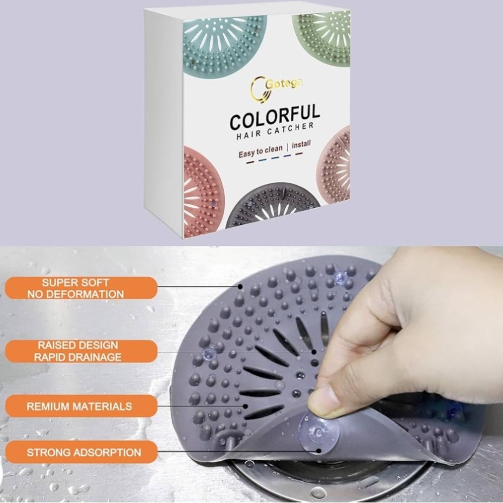 Drain Hair Catcher 4/Pack Perfect for Your Shower or Tub